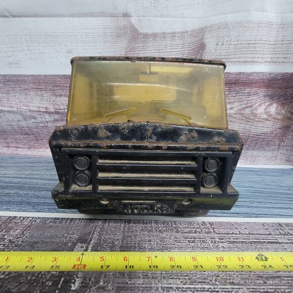 Vintage Tonka pressed steel large cabover semi parts/repair black/blue - Picture 3 of 9